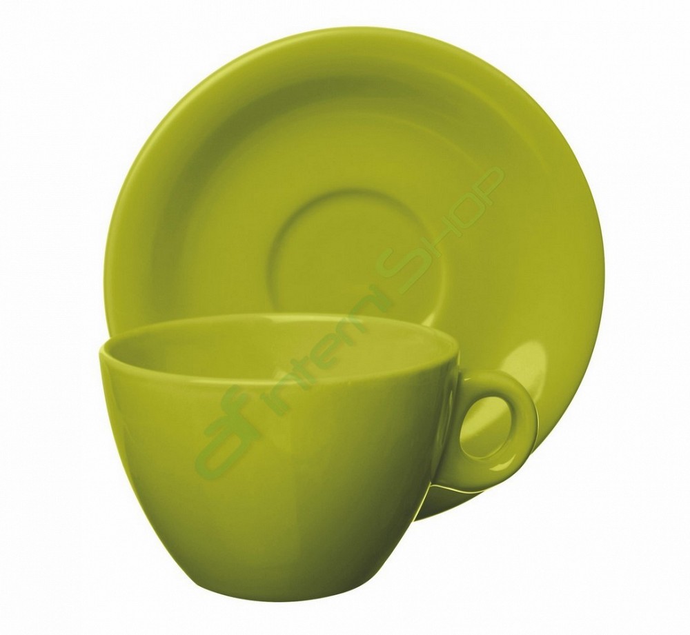 Tazza THE colore verde con piattino mod. Trendy Excelsa
