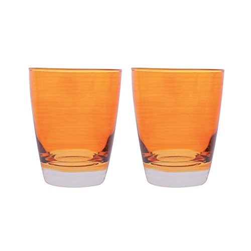 Excelsa Bicchiere acqua vetro Happy arancio cl 30 set 2 pezzi cod.64311 Excelsa