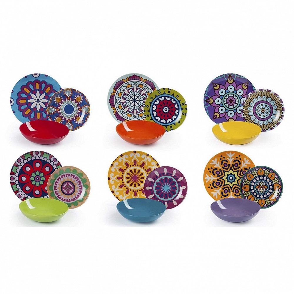 Mandala Etno Servizio Tavola, Porcellana, Multicolore, 18 Unità cod.62502 Excelsa Mandala Etno Servizio Tavola, Porcellana, Multicolore, 18 Unità cod.62502 Excelsa