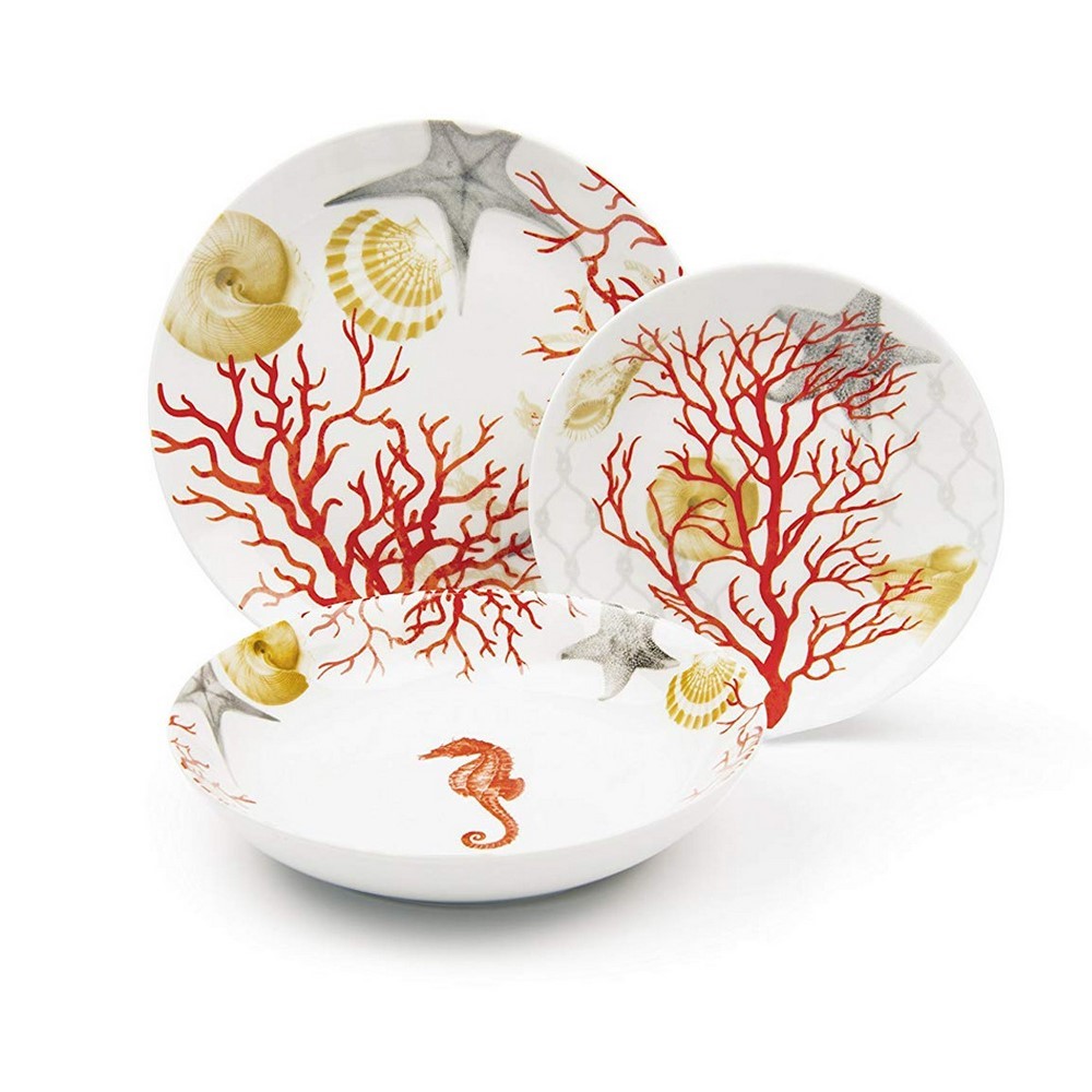 Servizio piatti tavola 18 pezzi Coral porcellana cod.62499 Excelsa
