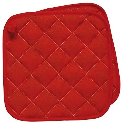 Set 2 Presina rossa cotone trapuntata cm 20x20 Excelsa