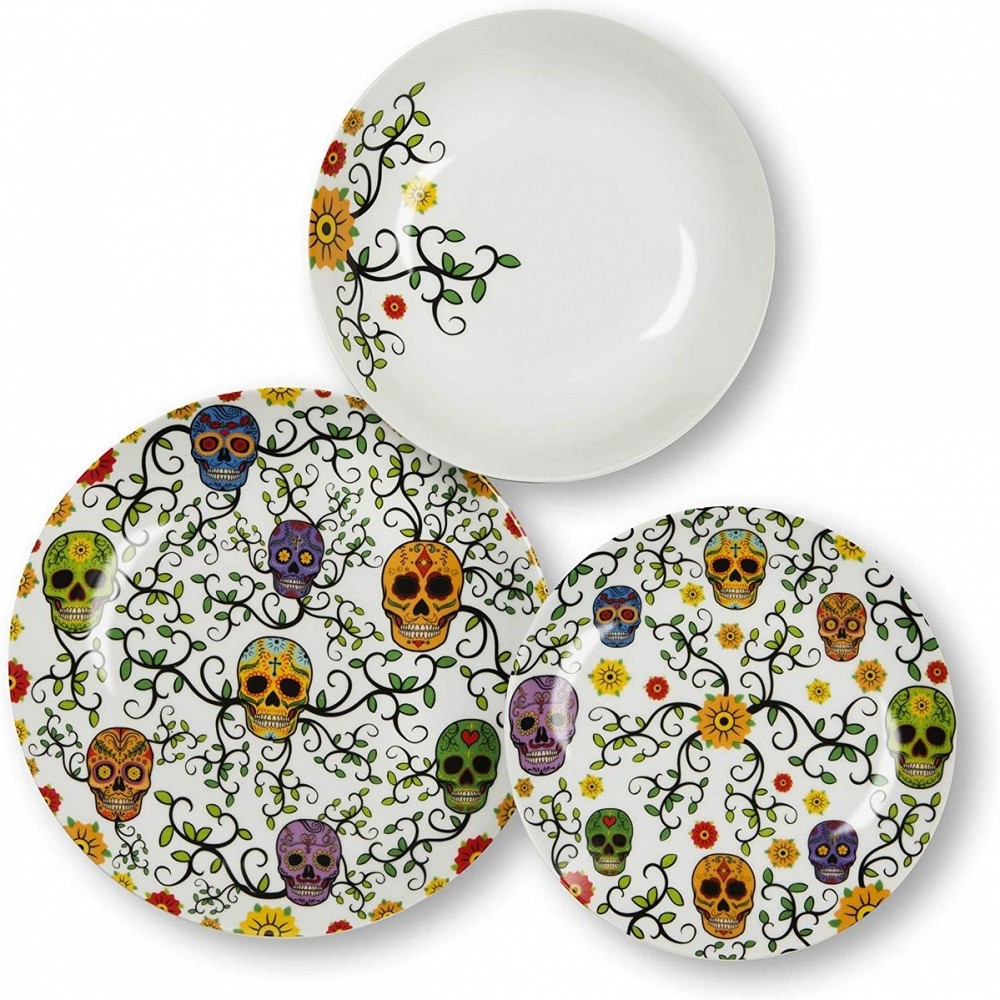 Bicchiere vetro lavorato serie teschio Calavera Cl.40 set 6 pezzi Excelsa