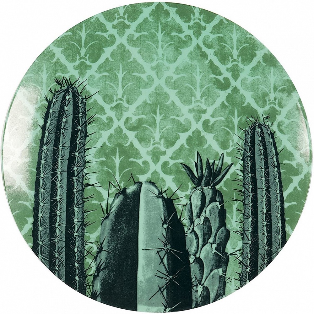 Piatto piano porcellana decorata BARRIO DE CACTUS 1 pezzo Excelsa