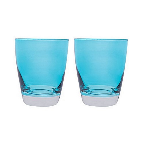 Acquista online Bicchiere acqua vetro colorato serie Happy Azzurro cl 30 set 2 pezzi