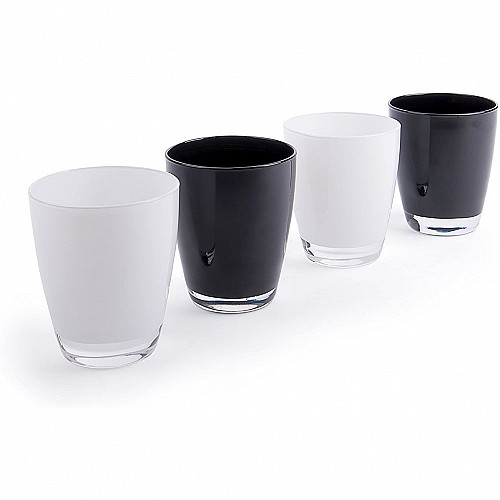 Tazzine con piattino caffe' Eclipse bianco nero ml.70 ceramica set 6 pz -  Casalinghi Excelsa - Af Interni Shop