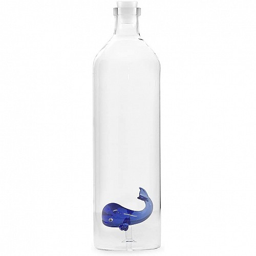 Acquista online Balvi bottiglia acqua vetro borosilicato BLue Whale L. 1,2