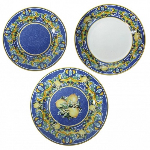 Acquista online Brandani Servizio piatti tavola 18 pezzi Citrus Blu porcellana cod.52475