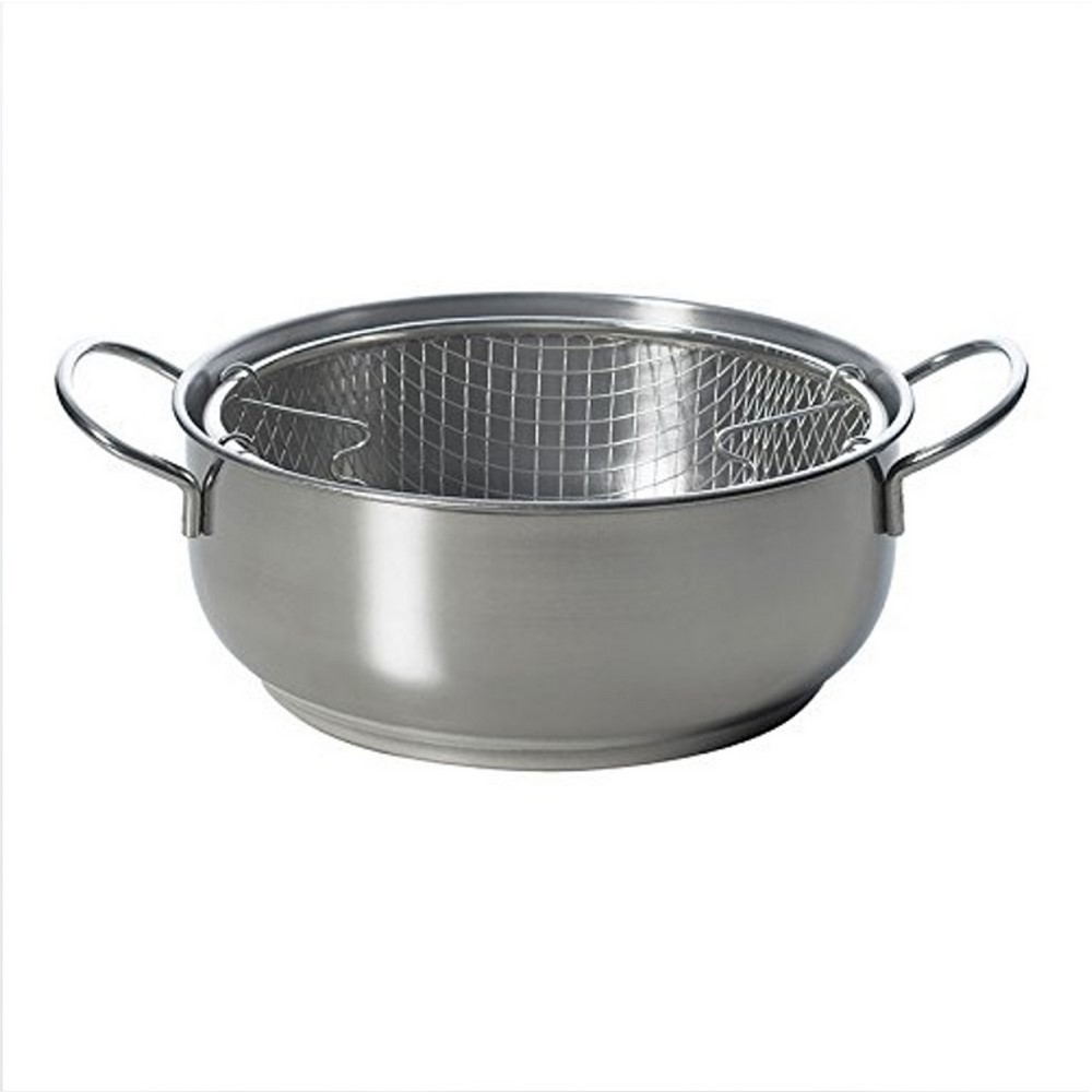 Friggì Pentola Friggitrice, Diametro 24 cm, Acciaio Inox Excelsa Friggì Pentola Friggitrice, Diametro 24 cm, Acciaio Inox Excelsa