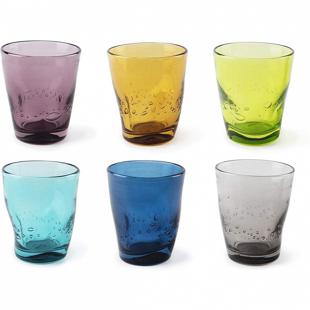 Bicchiere acqua Vetro color Wave set 6 pezzi vetro cod.64947 Excelsa
