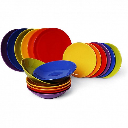 Trendy multicolor servizio tavola, ceramica, multicolore, 18 unita' Excelsa