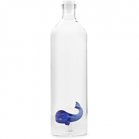 Balvi bottiglia acqua vetro borosilicato BLue Whale L. 1,2 Balvi