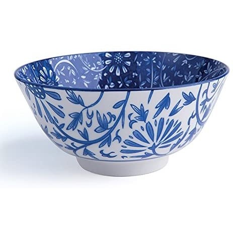 Oriental porcelain bowl 16 cm diameter, blue flowers