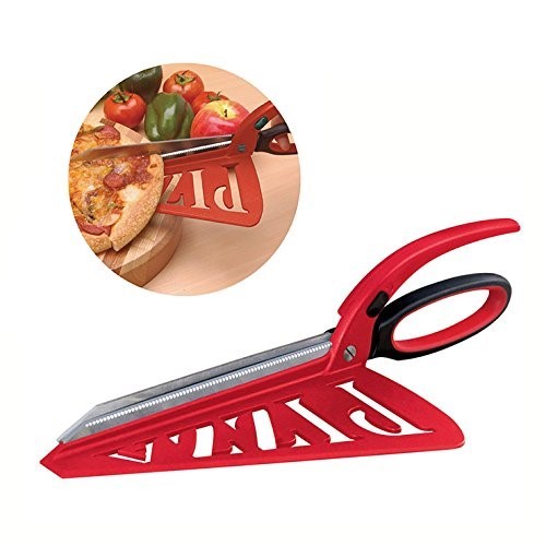 Forbici coltello posata taglia pizza  -rosso